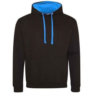 Awdis Womens/Ladies Varsity Hoodie / Jet Black/Sapphire Blue